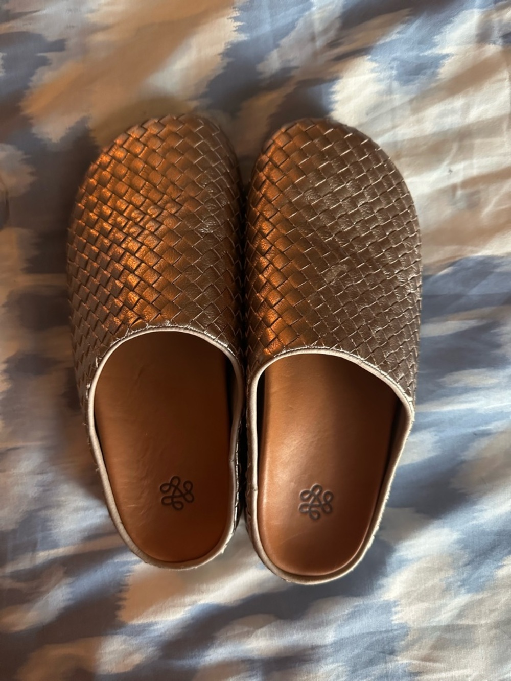 The Sak Woven Metallic Silver Slip-On Mules